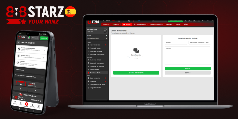 Soporte 888starz disponible por chat y correo electrónico