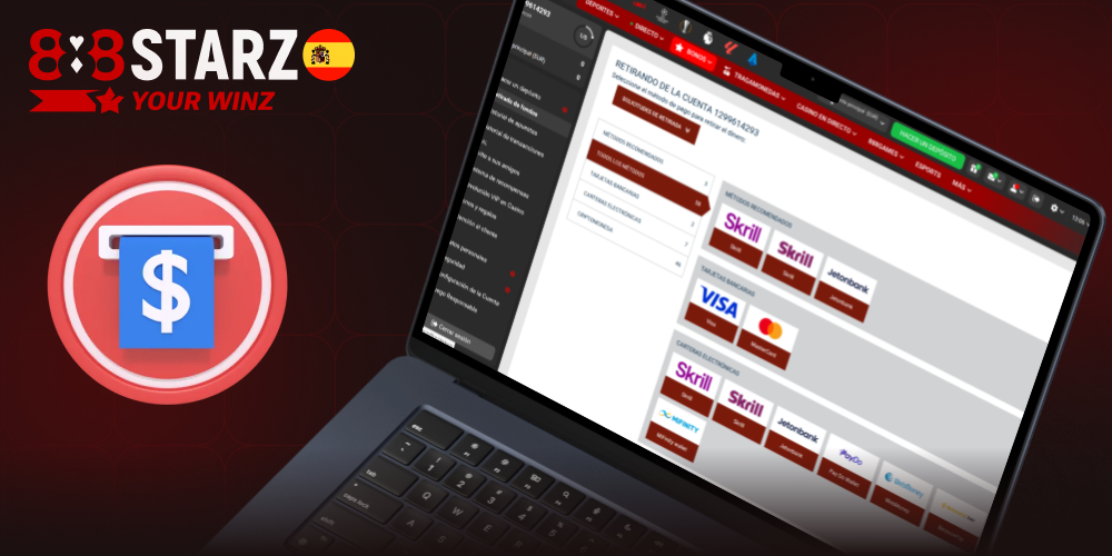 Proceso simple para retirar dinero en 888starz