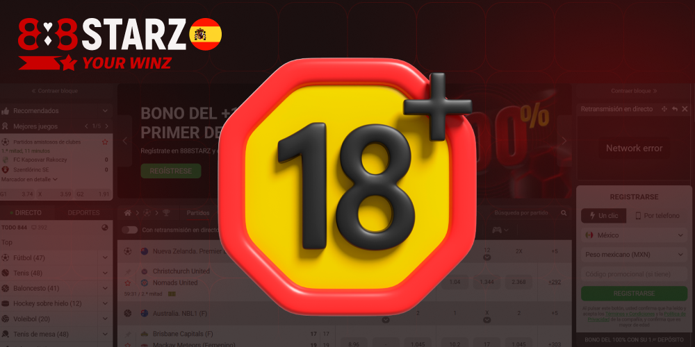 Acceso prohibido a menores en el casino 888starz según la ley española