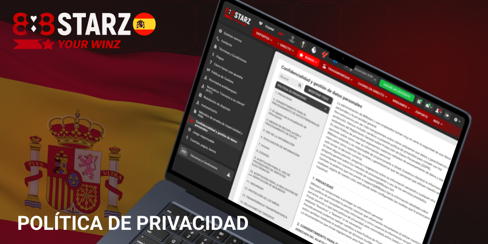 Protección de datos personales en 888starz España según la legislación vigente
