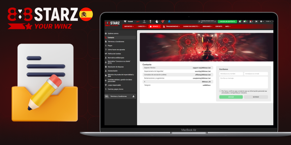 Quejas y resolución de conflictos con soporte 888starz