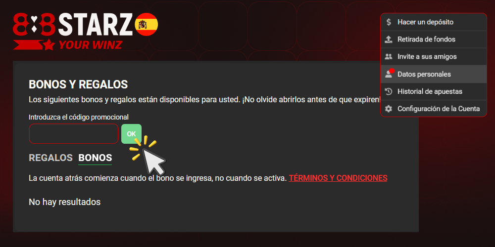 Pasos para solucionar errores en promociones no abonadas 888starz