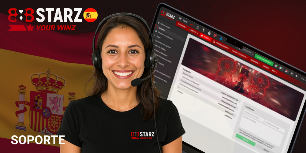 Atención al cliente permanente en 888starz España por varios canales